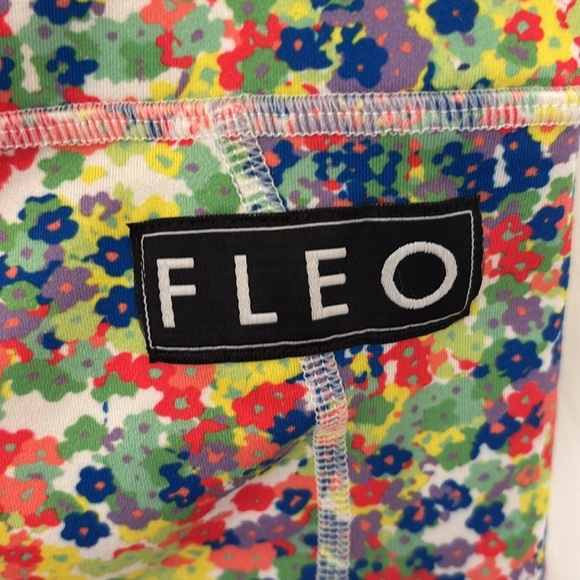 FLEO Neon Green Floral Low-rise Mini Shorts - Picture 4 of 6